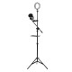 16/25cm Dimmable LED Video Ring Light Tripod Stand with Phone/Mic Holder bluetooth Selfie Shutter for Youtube Tik Tok Live Streaming - .A