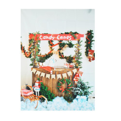 5x7FT Christmas Candy Canes Photography Backdrop Background Studio Prop