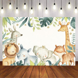 5x3FT 7x5FT 9x6FT Cartoon Forest Animal Birthday Studio Photography Backdrops Background - K10 Pro