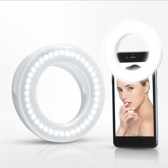 Portable Phone LED Ring Light Dimmable Fill Light for YouTube Video Make-up Selfie - Pink