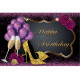 5x3FT 7x5FT 9x6FT High Heel Glass Purple Balloon Studio Birthday Photography Backdrops Background - A