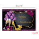 5x3FT 7x5FT 9x6FT High Heel Glass Purple Balloon Studio Birthday Photography Backdrops Background - A