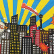 5x7FT 9x6FT Vinyl Cartoon City Bang Booom Photography Backdrop Background Studio Prop  - 2.7x1.8m