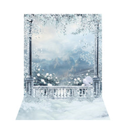 1.5x2.1m Snow View Balcony Studio Props Photography Backdrop Background Silk Material