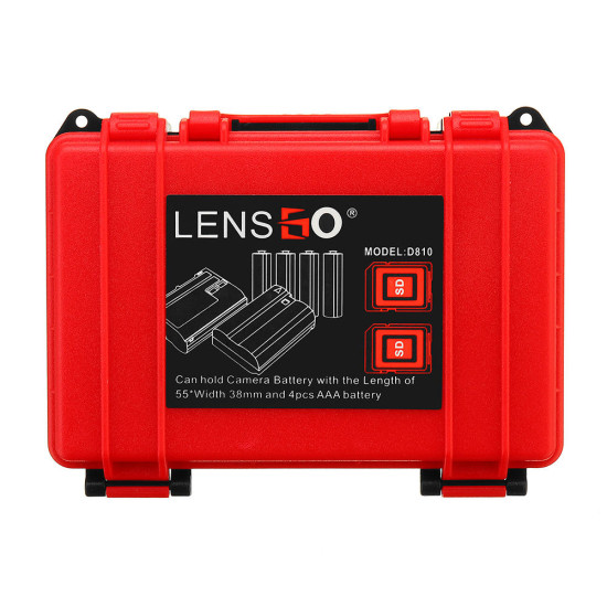 LENSGO D810 Storage Case Holder Box for AA Battery DSLR Camera Battery SD TF XDQ CF Memory Card - A