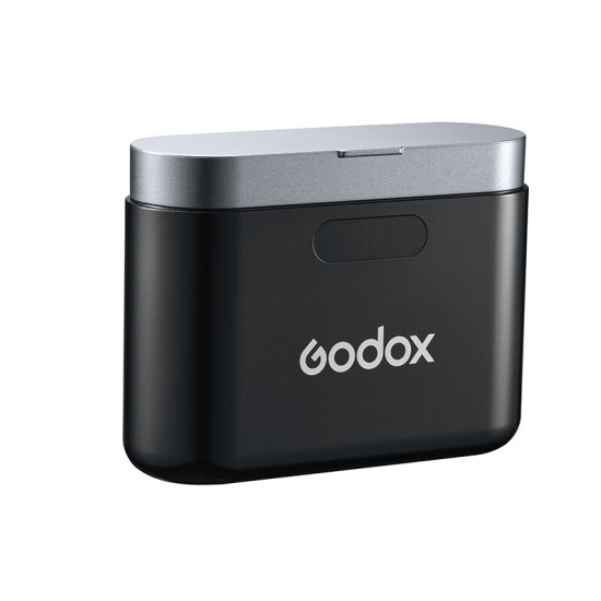 Godox WEC 1-to-1/1-to-2 2.4GHz Wireless Microphone 360° Omnidirectional Sound Pickup 3.0 Noise Cancelling Digital Display Audio Video Recording Lapel Mic for Live Broadcast Game - 1 To 1