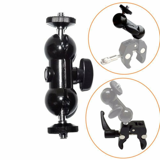 Ulanzi Magic Arm Dual Ball Head Bracket Adapter 1/4 Interface Tripod Mount Support Stand for Monitor SLR Camera