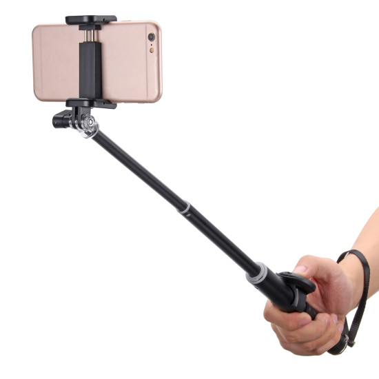 Glisteny New Detachable Aluminum Alloy Selfie Stick Hanheld Gimbals Supports for Go Pro and Mobile Phones