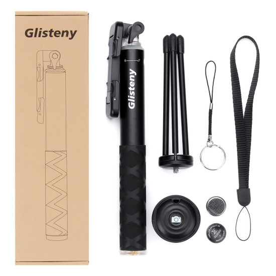 Glisteny New Detachable Aluminum Alloy Selfie Stick Hanheld Gimbals Supports for Go Pro and Mobile Phones