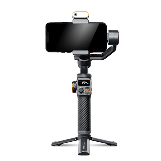 HOHEM M6 Mobile Phone Anti-shake Gimbal Magnetic Suction AI follow-up Infinite rotation Fill Light OLED Large-screen Display 400g Load-bearing Handheld Live Shooting Stabilizer - Without Fill Light