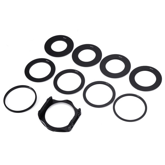 10 in 1 Lens Filter Adapter Holder with 49/52/55/58/62/67/72/77/88mm Lens Adapter Ring - 52mm