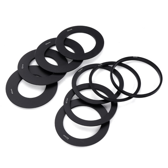 10 in 1 Lens Filter Adapter Holder with 49/52/55/58/62/67/72/77/88mm Lens Adapter Ring - 52mm