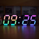 High-Brightness LED Large Size Font RGB Rainbow Color Desktop Digital Tube DIY Alarm Clock Wall Decoration Living Room LED Clock Module Set - Unsoldered Version