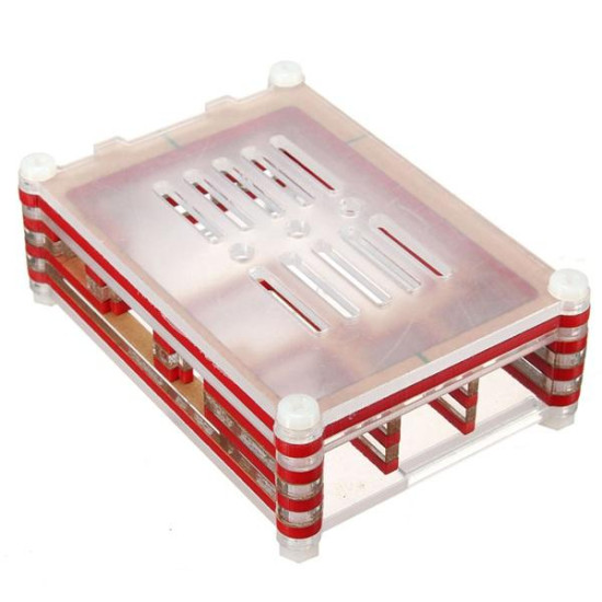 Colorful Acrylic Shell With A Fan Mouth For Raspberry Pi 2 Model B - Red