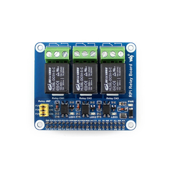 Catda C2367 3-Way Relay Expansion Board Relay GPIO Interface For Raspberry Pi - Blue