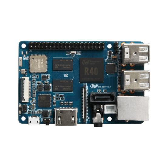 Banana Pi BPI-M2 Berry Development Board Quad Core Cortex A7 Allwinner R40 CPU 1G DDR Onboard WiFi bluetooth SATA Interface Gigabit Ethernet Port Module Board