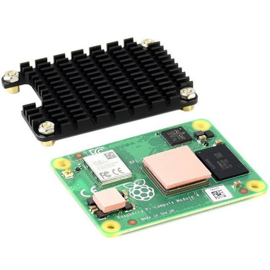 Raspberry Pi CM4 Special Radiator Aluminum Alloy Heatink with Silicone Heat Dissipation Pad Antenna Hole for Raspberry Pi Compute Module 4