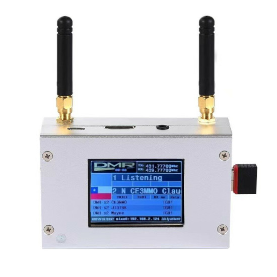 Duplex MMDVM Hotspot w/ Aluminum Alloy Shell Color Display Screen Supports For C4FM/DMR/DSTAR P25 With Raspberry Pi 1B+ - No battery