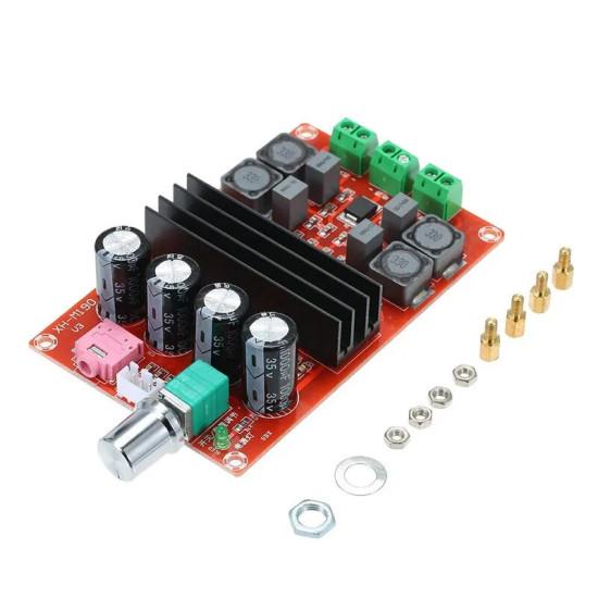 XH-M190 2*100W Tube Digital Audio Board TDA3116D2 Power Audio Amp 2.0 Class D Stereo HIFI Amplifier DC12-24V