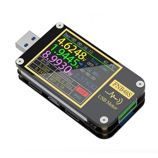 FNIRSI-FNB48S Voltmeter Ammeter Current Voltmeter USB Tester PD Trigger QC4 + PD3.0 2.0 PPS Fast Charging Protocol Capacity Test - Without bluetooth