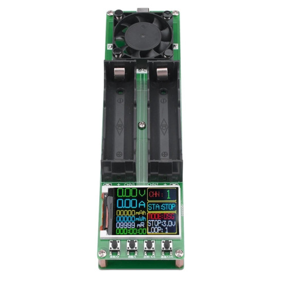 18650 Lithium Battery Capacity Tester Dual Channel Automatic Internal Resistance Tester Battery Power Detector Module Dual Type-C Interface