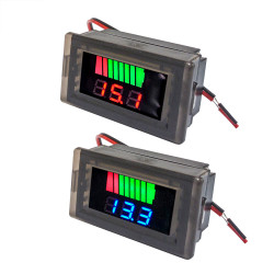 Waterproof Digital Battery Capacity Meter Tester 12V-60V Lithium Battery Capacity Indicator Car Voltage Meter Voltmeter - Red