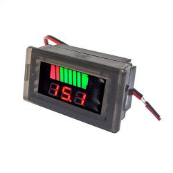 Waterproof Digital Battery Capacity Meter Tester 12V-60V Lithium Battery Capacity Indicator Car Voltage Meter Voltmeter - Red